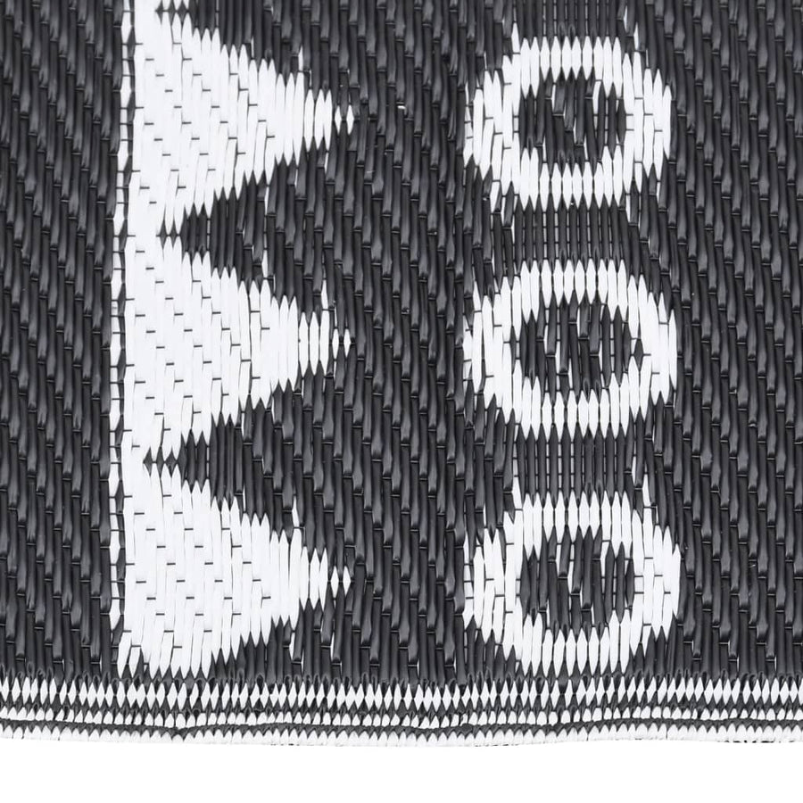 Buitenkleed Polypropeen Zwart 190 x 290 cm black pattern