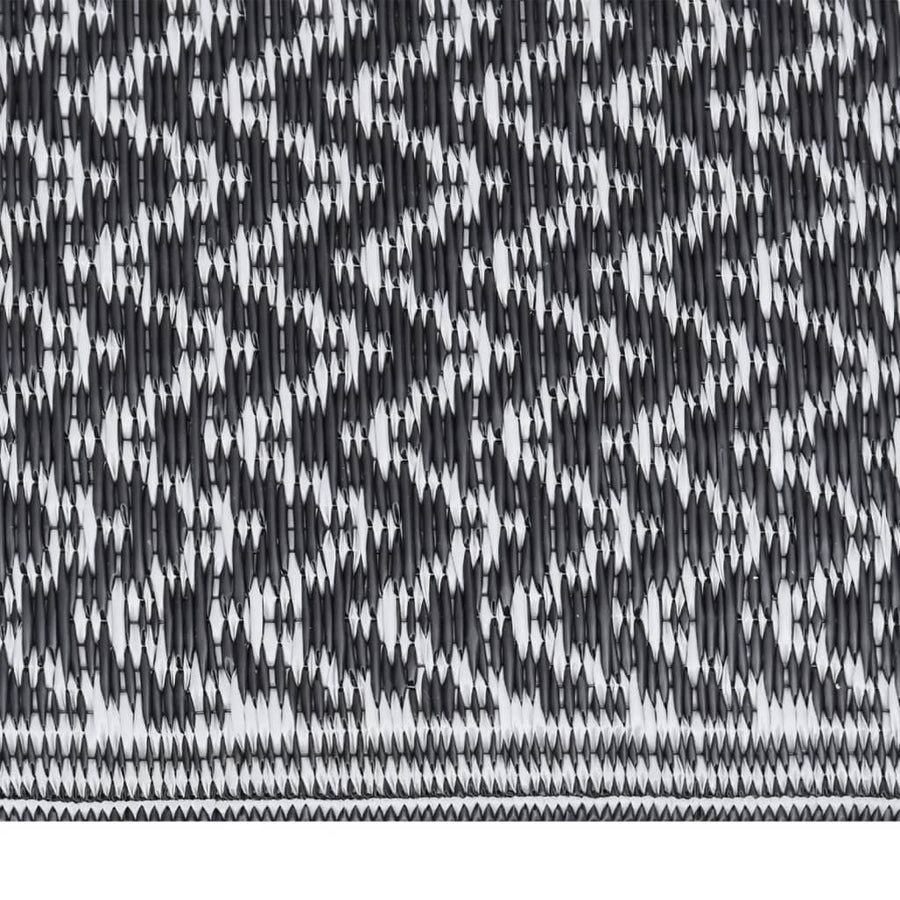 Buitenkleed Polypropeen 140 x 200 cm Zwart en grijs