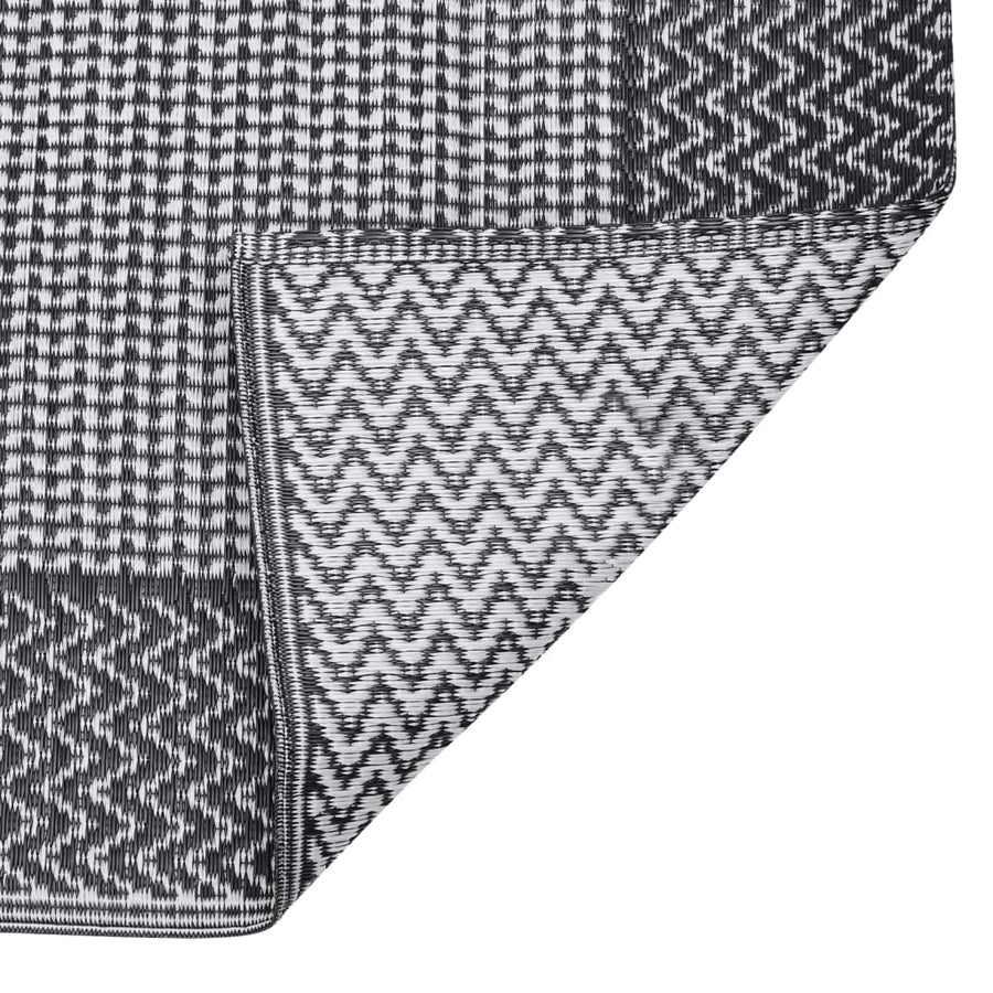 Buitenkleed Polypropeen 140 x 200 cm Zwart en grijs