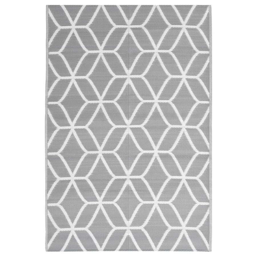 Buitenkleed Polypropeen 140 x 200 cm Grijs en wit