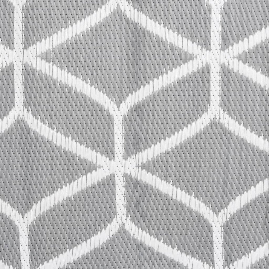 Buitenkleed Polypropeen 140 x 200 cm Grijs en wit