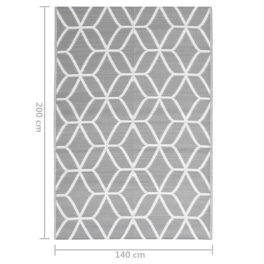 Buitenkleed Polypropeen 140 x 200 cm Grijs en wit