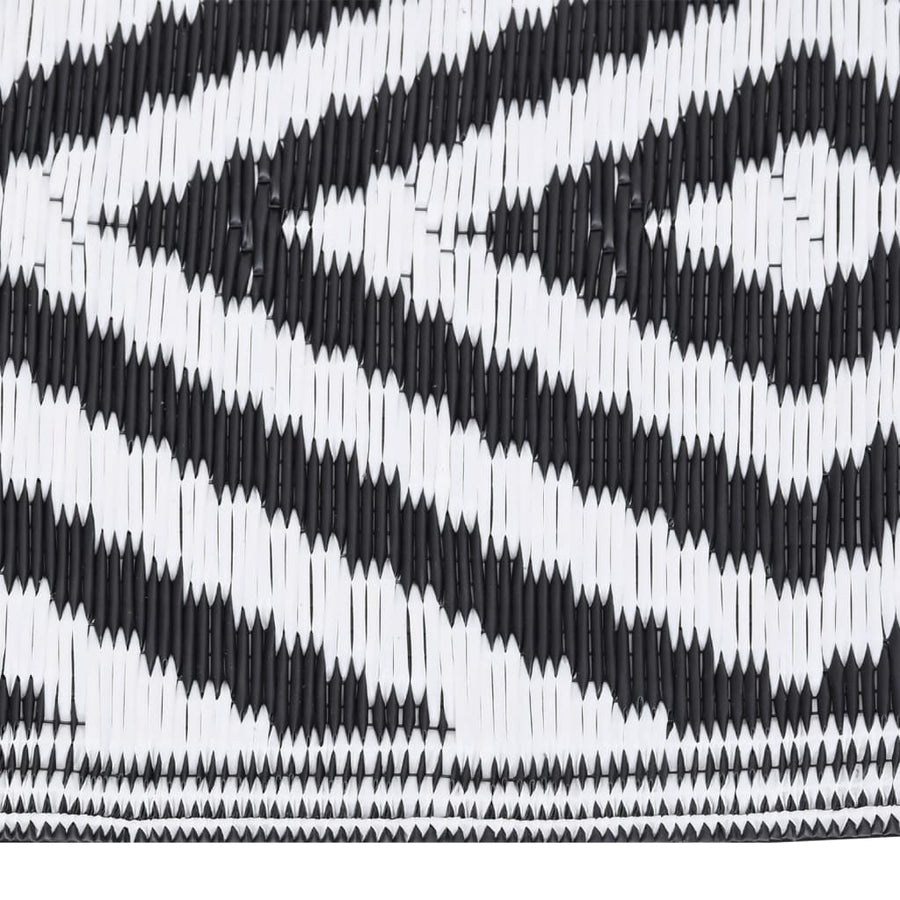 Buitenkleed 80X250 Cm Polypropeen Zwart 80 x 250 cm Wit en zwart