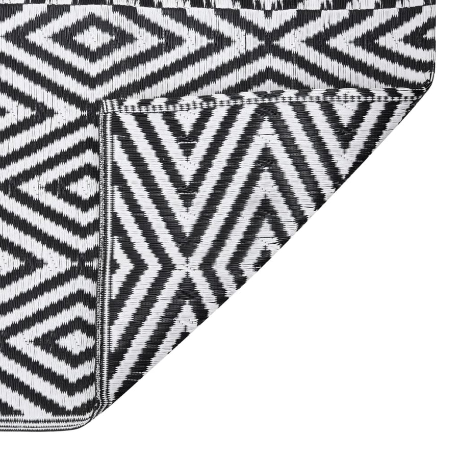 Buitenkleed 80X250 Cm Polypropeen Zwart 80 x 250 cm Wit en zwart
