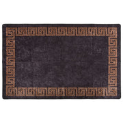 Vloerkleed 80x150 cm wasbaar anti-slip zwart goud