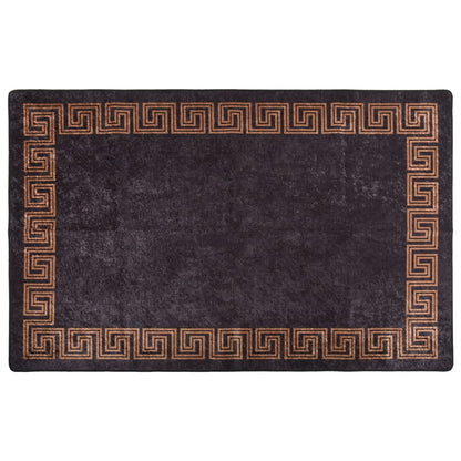 Vloerkleed Wasbaar Anti-Slip En Goudkleurig Zwart 80 x 150 cm