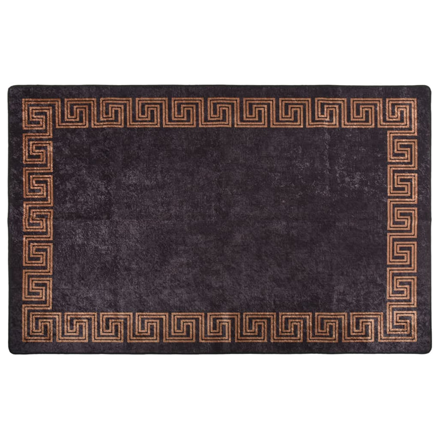 Vloerkleed Wasbaar Anti-Slip En Goudkleurig Zwart 80 x 150 cm