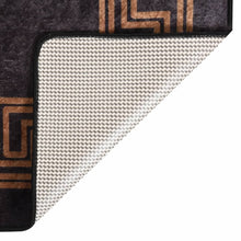 Vloerkleed Wasbaar Anti-Slip En Goudkleurig Zwart 80 x 150 cm