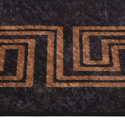 Vloerkleed Wasbaar Anti-Slip En Goudkleurig Zwart 80 x 150 cm