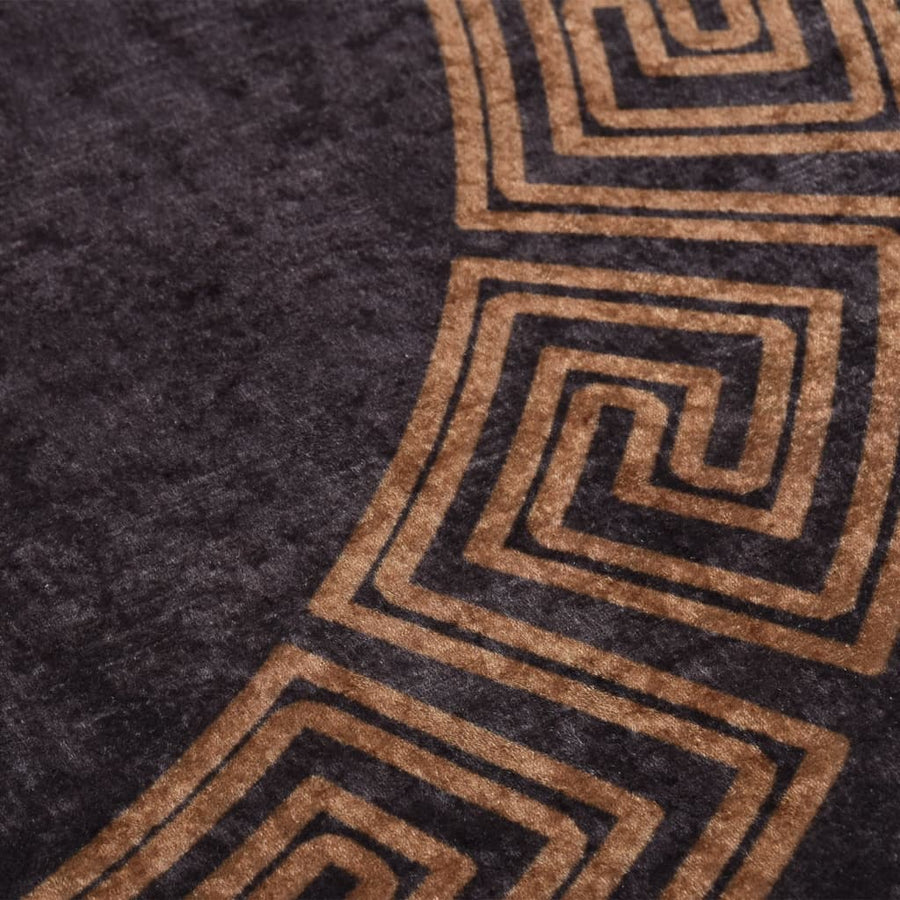 Vloerkleed Wasbaar Anti-Slip Ø120 Cm En Goudkleurig Zwart Ø 120 cm