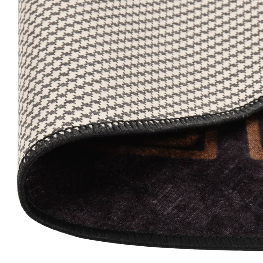 Vloerkleed Wasbaar Anti-Slip Ø120 Cm En Goudkleurig Zwart Ø 120 cm