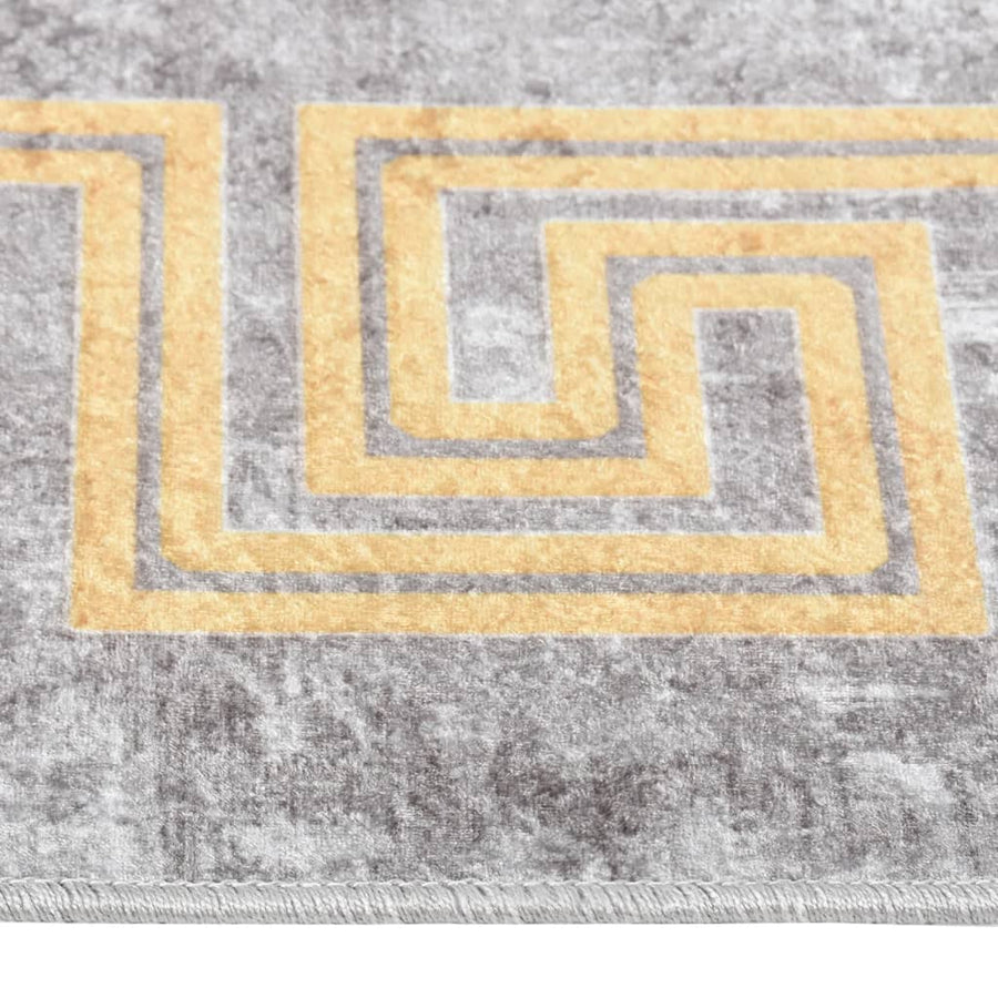 Vloerkleed wasbaar anti-slip 80x150 cm grijs 80 x 150 cm