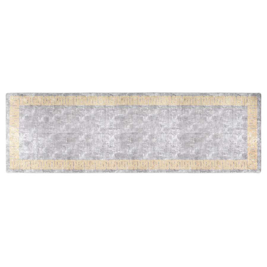 Vloerkleed wasbaar anti-slip 80x300 cm grijs 80 x 300 cm