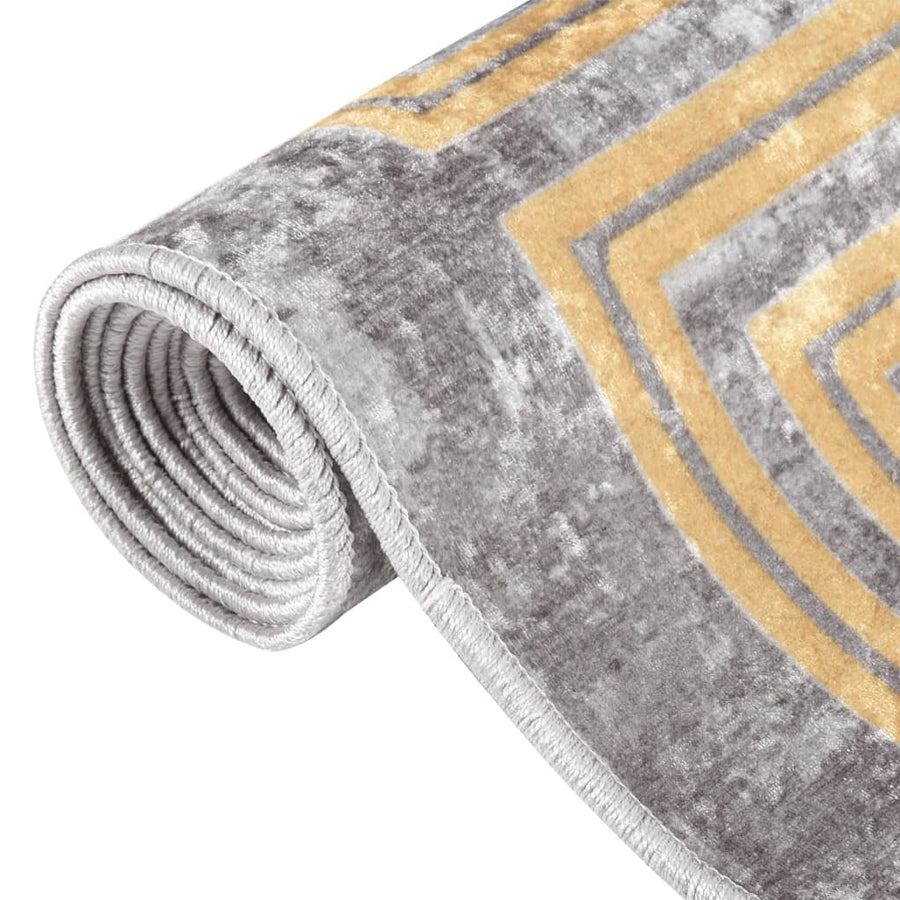 Vloerkleed wasbaar anti-slip 80x300 cm grijs 80 x 300 cm
