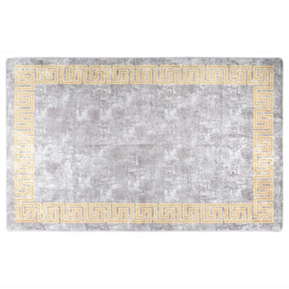Vloerkleed Wasbaar Anti-Slip Grijs En Goud 160 x 230 cm