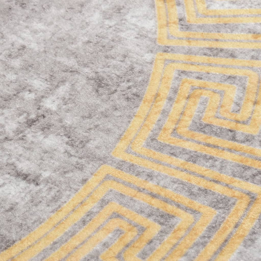 Vloerkleed wasbaar anti-slip ø120 cm grijs Ø 120 cm