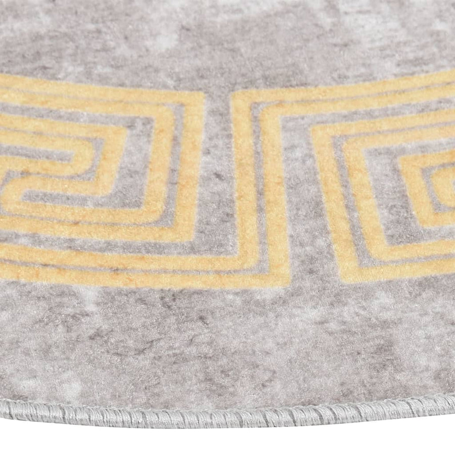 Vloerkleed wasbaar anti-slip ø120 cm grijs Ø 120 cm
