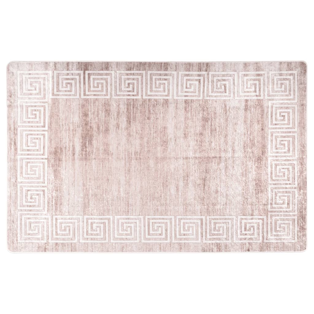 Vloerkleed Wasbaar Anti-Slip Beige En Goud 80 x 150 cm