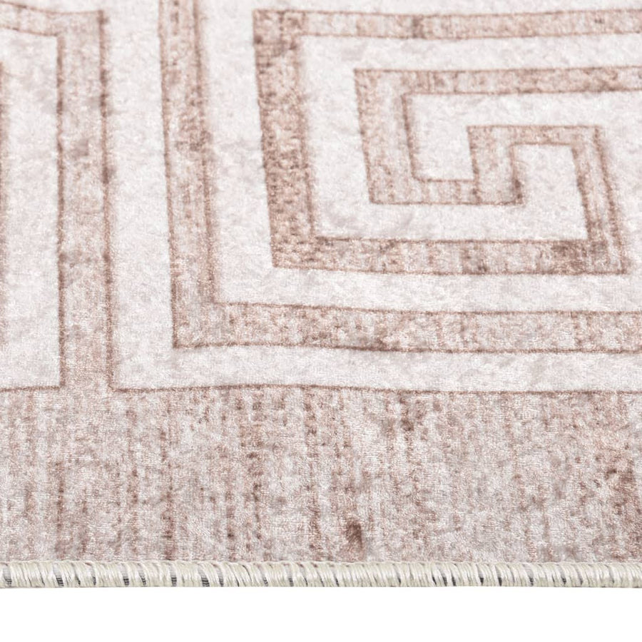 Vloerkleed Wasbaar Anti-Slip Beige En Goud 80 x 150 cm