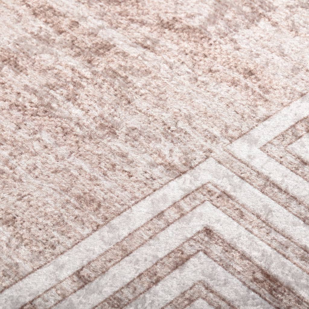 Vloerkleed Wasbaar Anti-Slip Beige En Goud 80 x 150 cm
