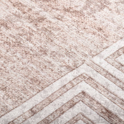 Vloerkleed Wasbaar Anti-Slip Beige En Goud 80 x 150 cm