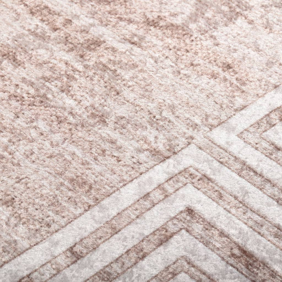 Vloerkleed Wasbaar Anti-Slip Beige En Goud 80 x 150 cm
