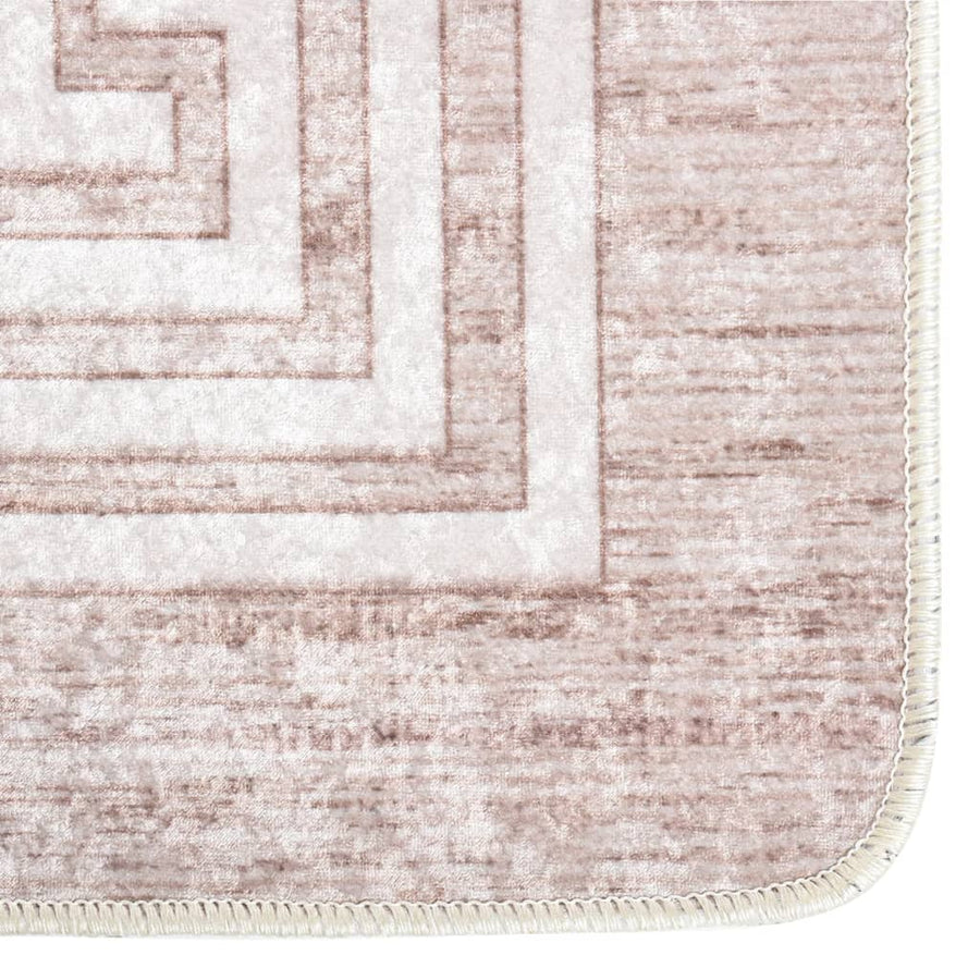 Vloerkleed Wasbaar Anti-Slip Beige En Goud 80 x 150 cm