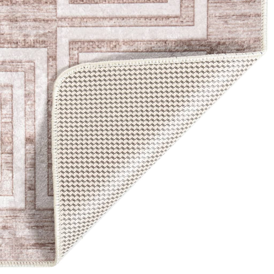 Vloerkleed Wasbaar Anti-Slip Beige En Goud 80 x 300 cm