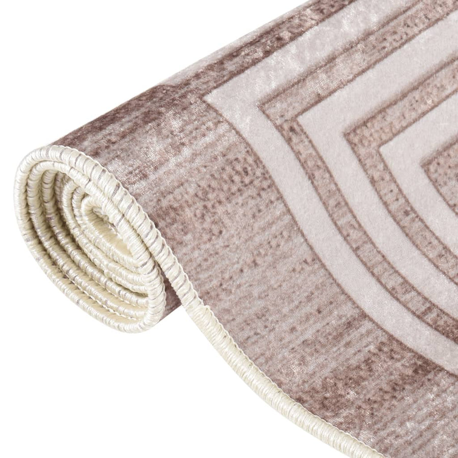 Vloerkleed Wasbaar Anti-Slip Beige En Goud 80 x 300 cm