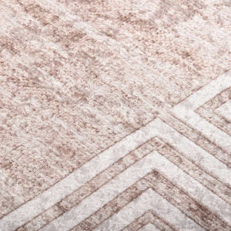 Vloerkleed Wasbaar Anti-Slip Beige En Goud 80 x 300 cm