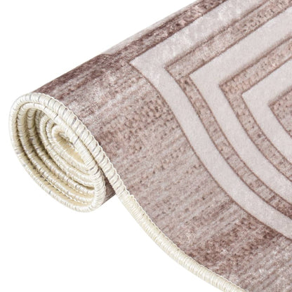 Vloerkleed Wasbaar Anti-Slip Beige En Goud 120 x 180 cm