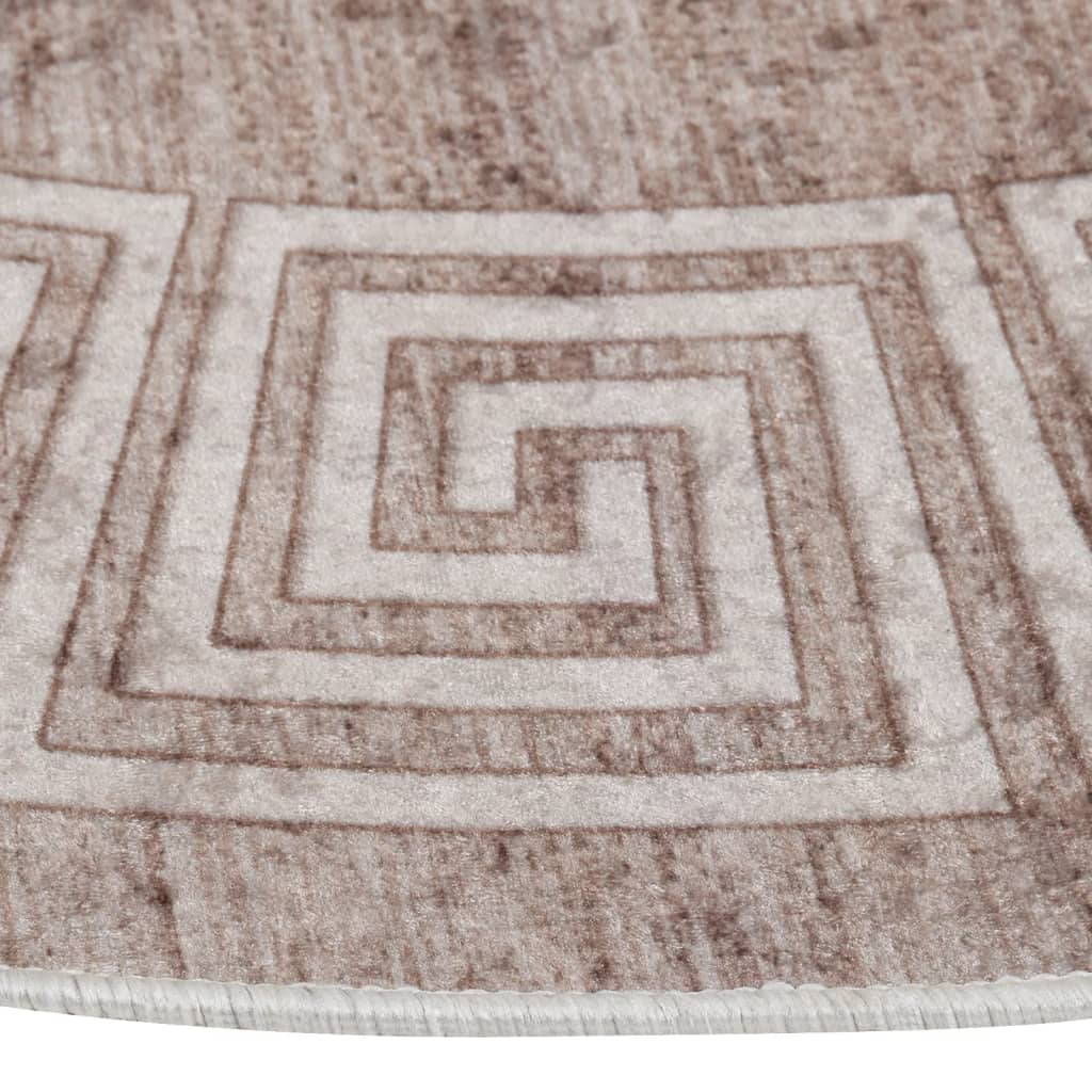 Vloerkleed Wasbaar Anti-Slip 120 Cm Beige En Goud Ø 120 cm