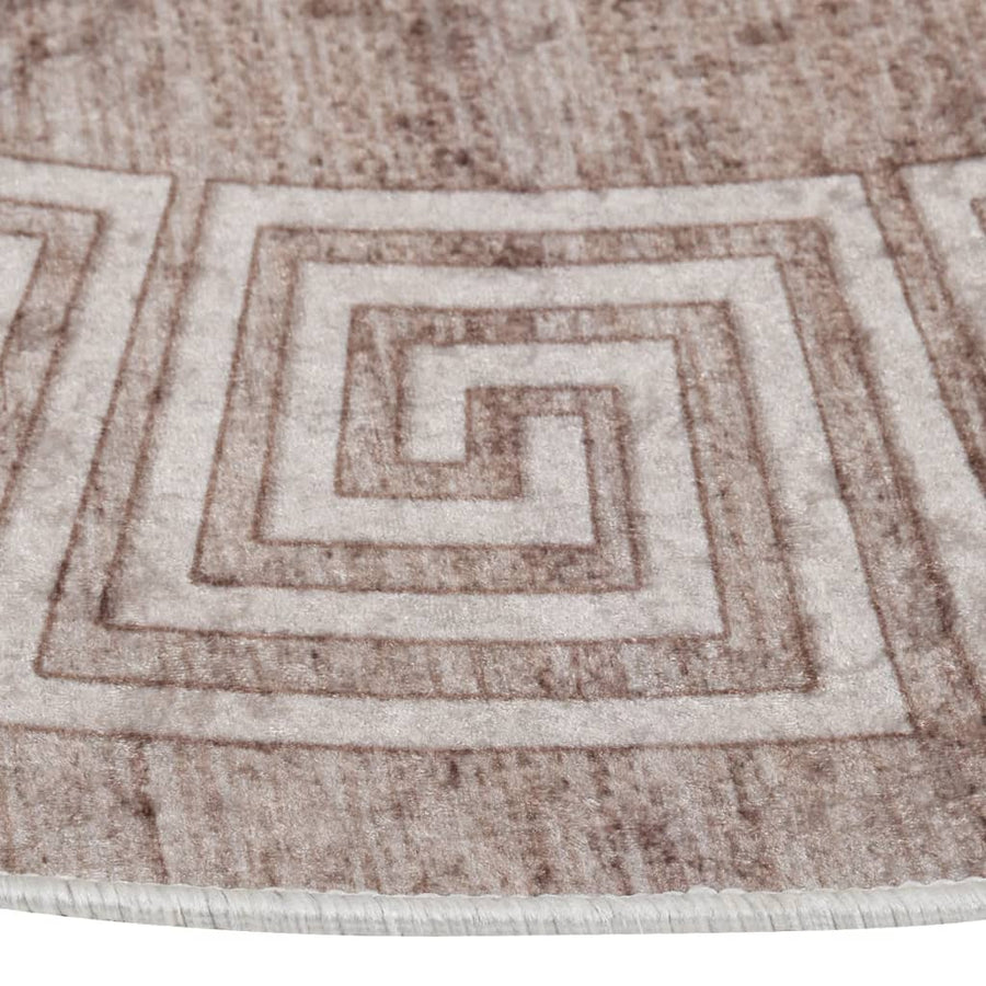 Vloerkleed Wasbaar Anti-Slip 120 Cm Beige En Goud Ø 120 cm