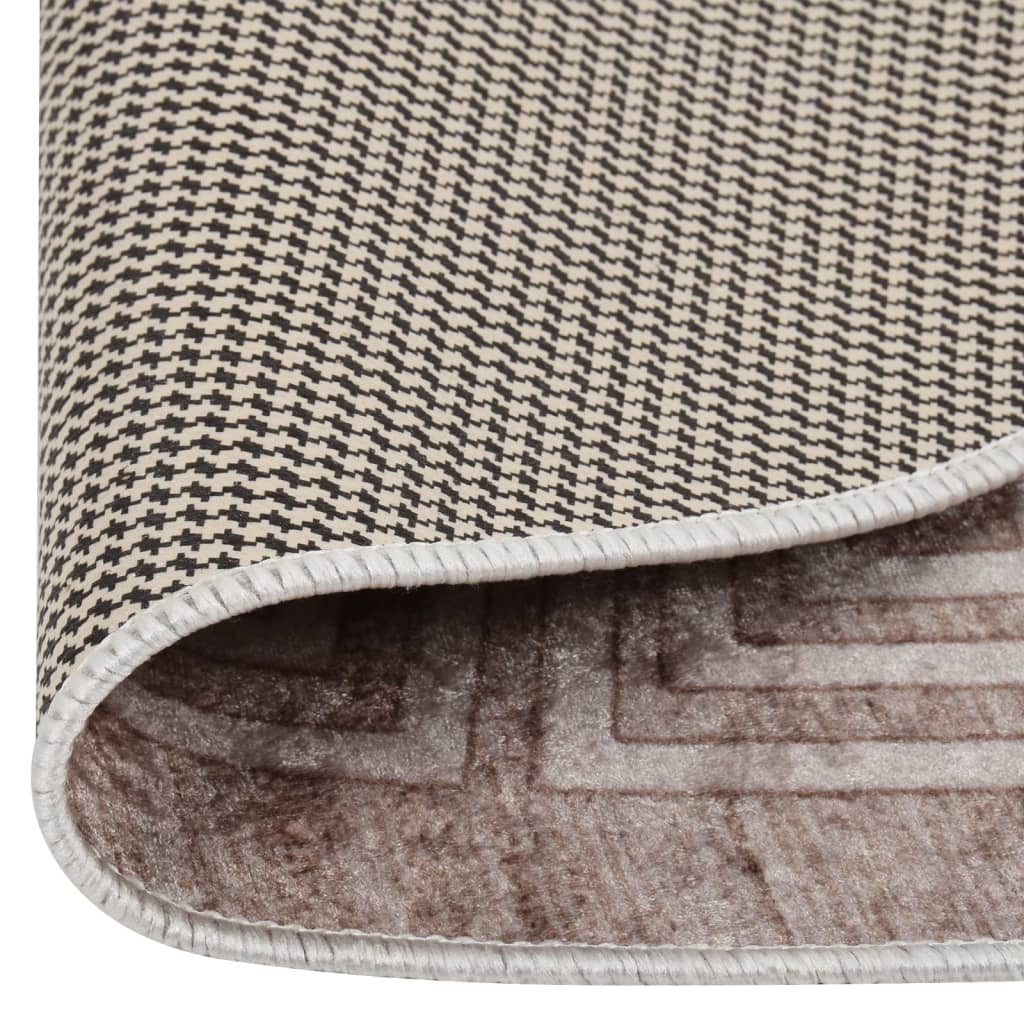 Vloerkleed Wasbaar Anti-Slip 120 Cm Beige En Goud Ø 120 cm