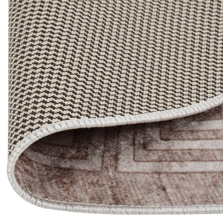Vloerkleed Wasbaar Anti-Slip 120 Cm Beige En Goud Ø 120 cm