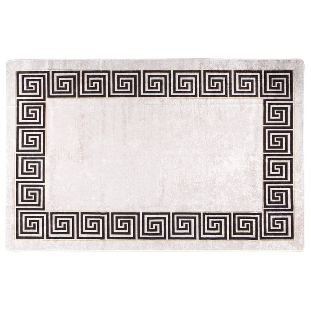 Vloerkleed Wasbaar Anti-Slip Licht Beige En Zwart 80 x 150 cm