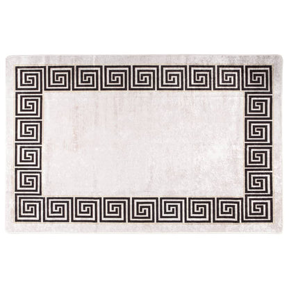 Vloerkleed Wasbaar Anti-Slip Licht Beige En Zwart 80 x 150 cm