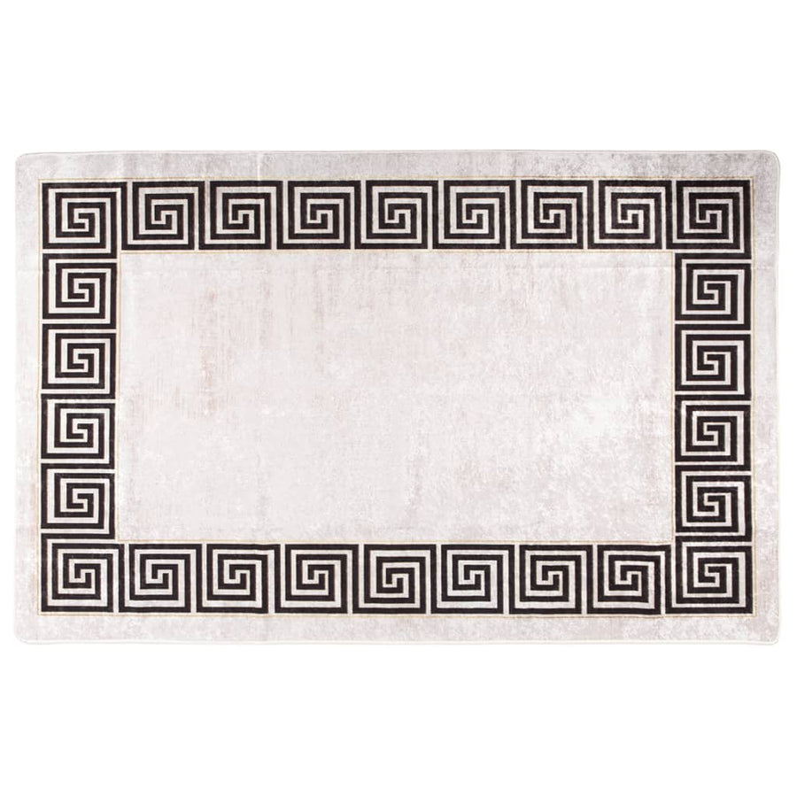Vloerkleed Wasbaar Anti-Slip Licht Beige En Zwart 80 x 150 cm
