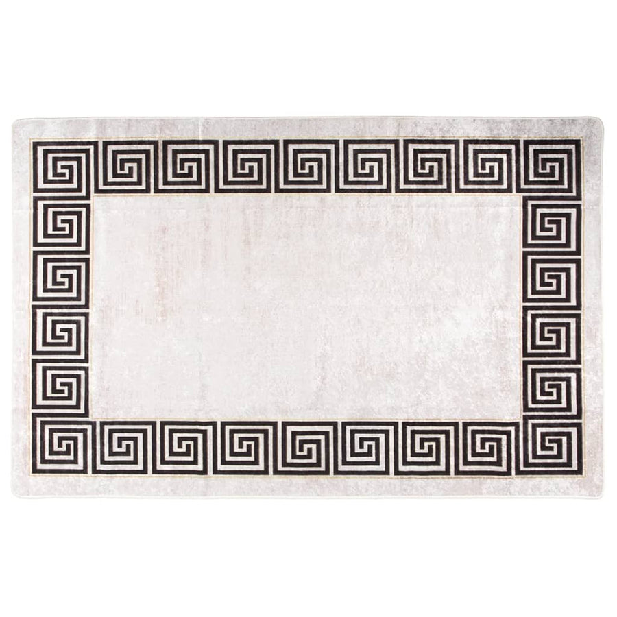 Vloerkleed Wasbaar Anti-Slip Licht Beige En Zwart 160 x 230 cm