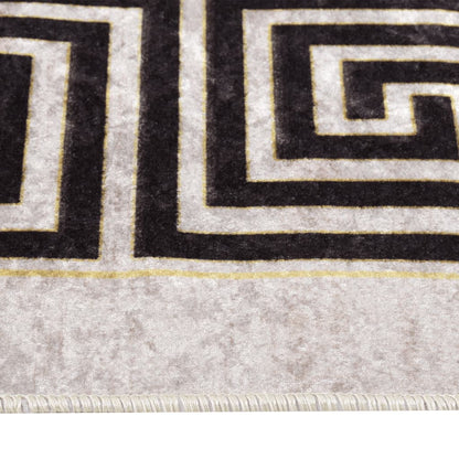 Vloerkleed Wasbaar Anti-Slip Licht Beige En Zwart 160 x 230 cm