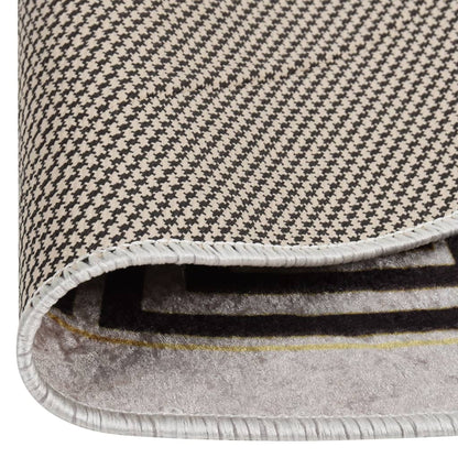 Vloerkleed Wasbaar Anti-Slip Ø120 Cm Licht Beige En Zwart Ø 120 cm