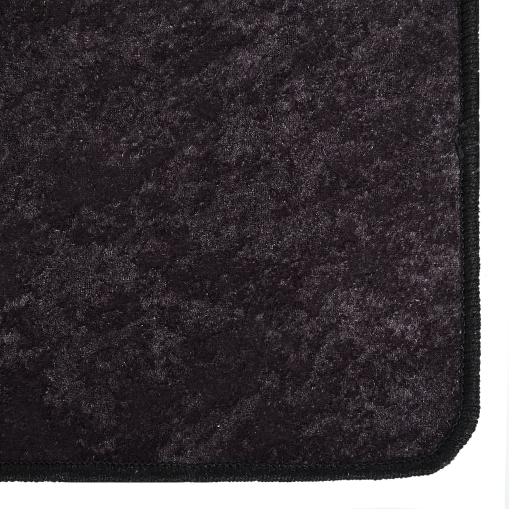 Vloerkleed Wasbaar Anti-Slip Kleurig Antraciet 80 x 150 cm