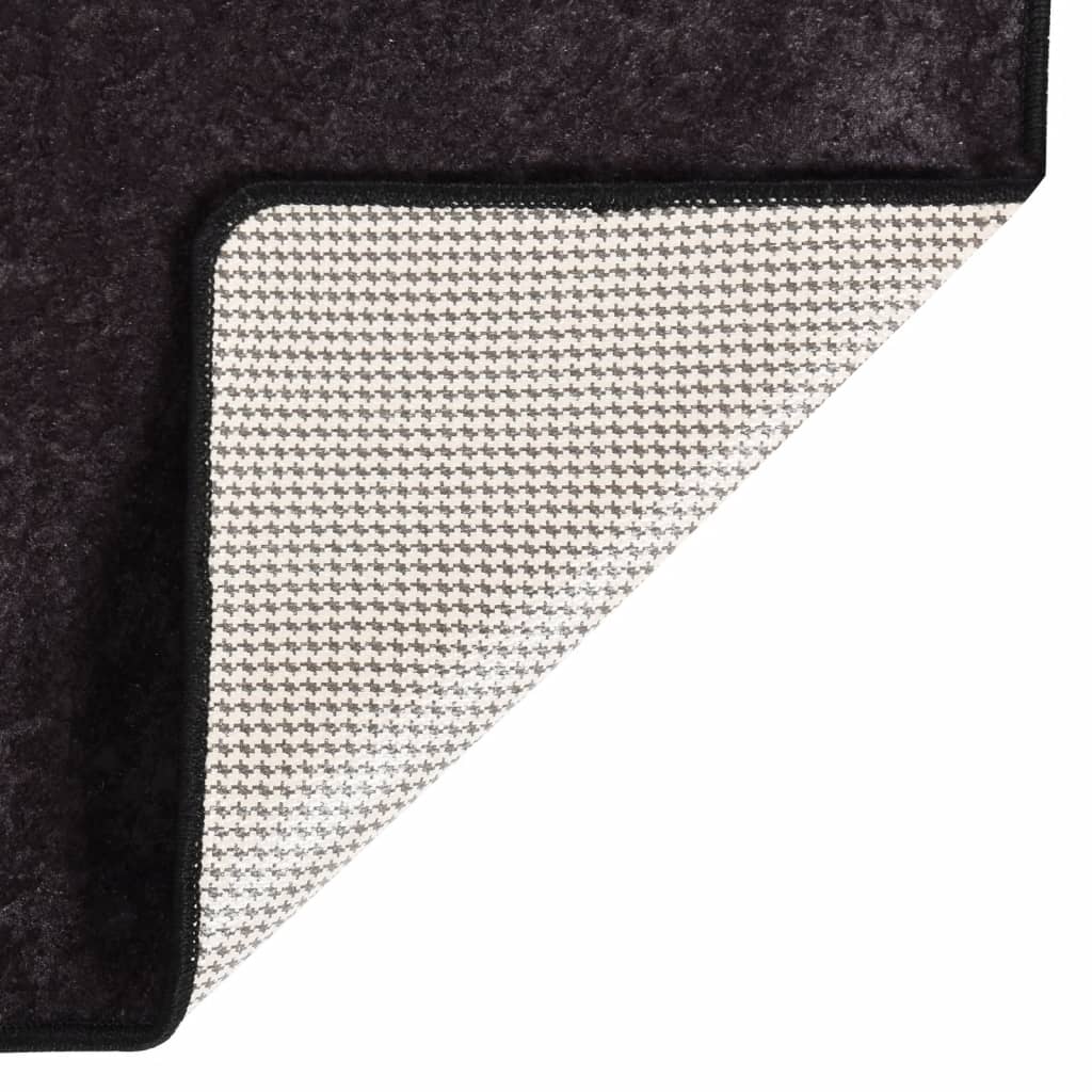 Vloerkleed Wasbaar Anti-Slip Kleurig Antraciet 80 x 150 cm