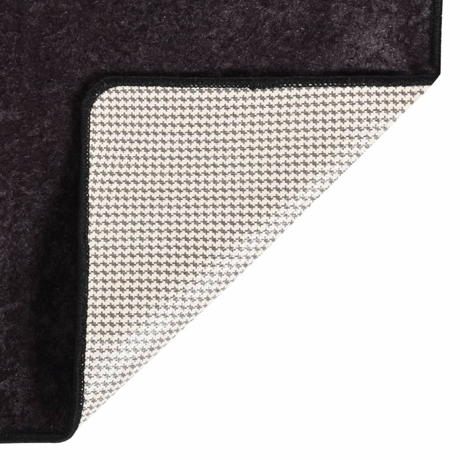 Vloerkleed Wasbaar Anti-Slip Kleurig Antraciet 80 x 150 cm