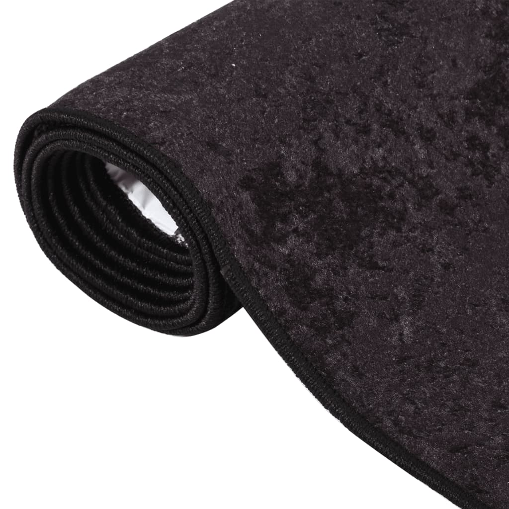 Vloerkleed Wasbaar Anti-Slip Kleurig Antraciet 80 x 150 cm