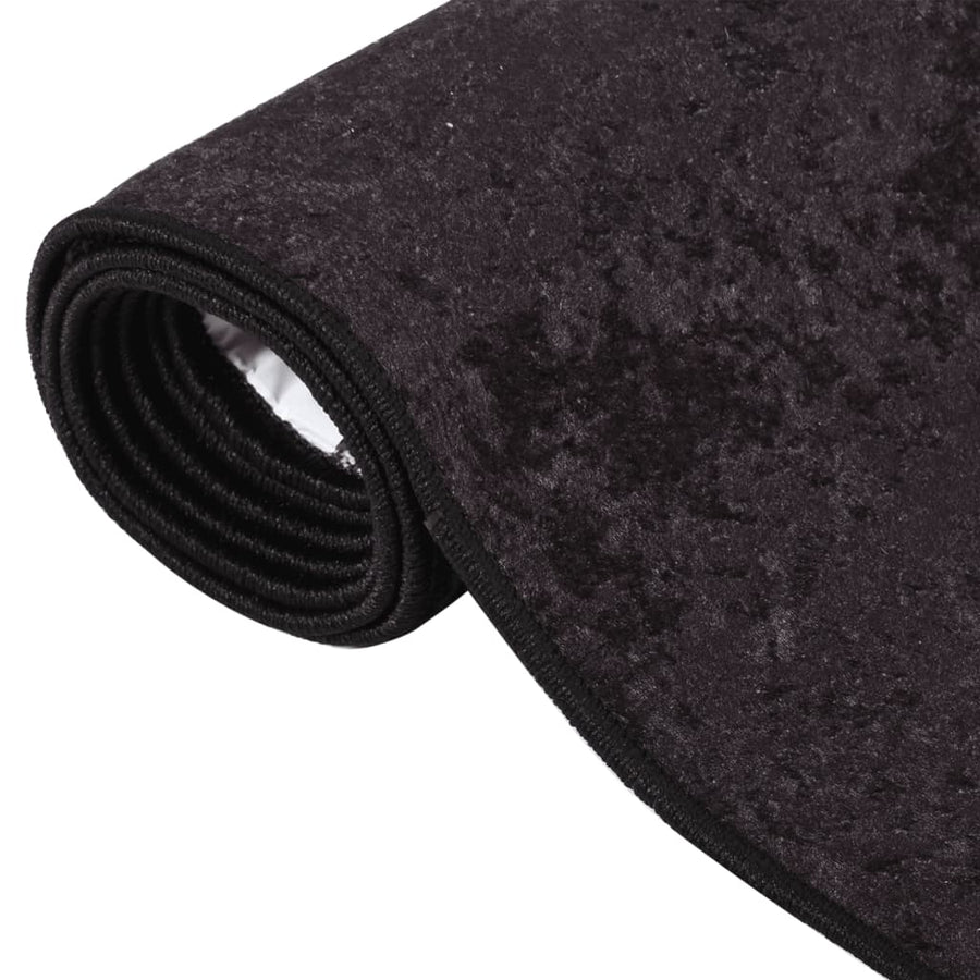 Vloerkleed Wasbaar Anti-Slip Kleurig Antraciet 80 x 150 cm