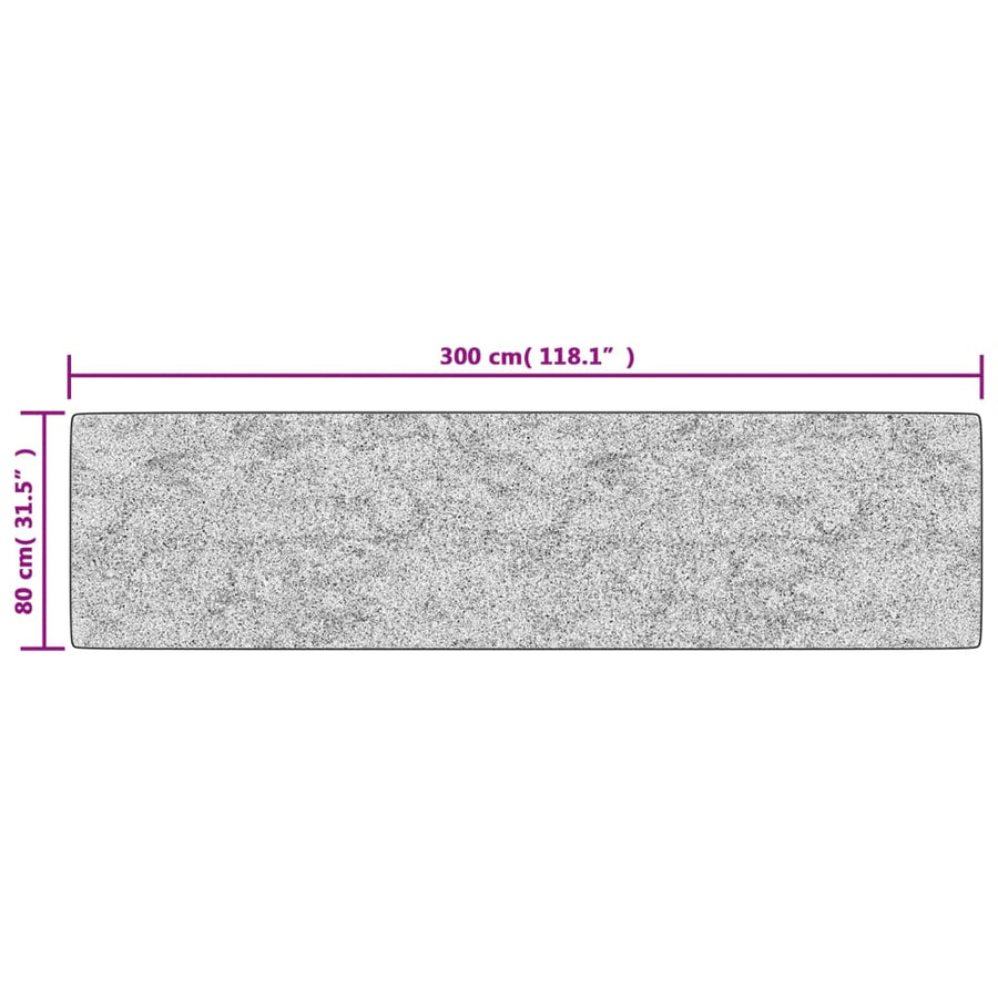 Vloerkleed Wasbaar Anti-Slip Kleurig Antraciet 80 x 300 cm