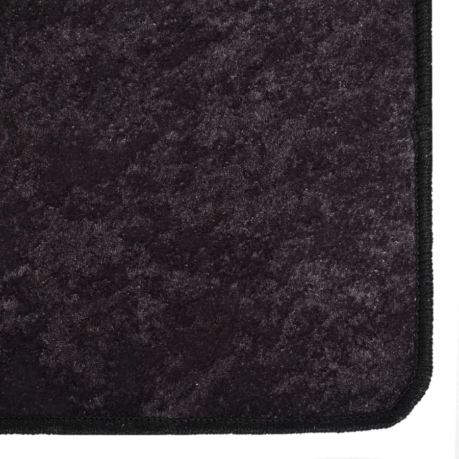 Vloerkleed Wasbaar Anti-Slip Kleurig Antraciet 120 x 180 cm