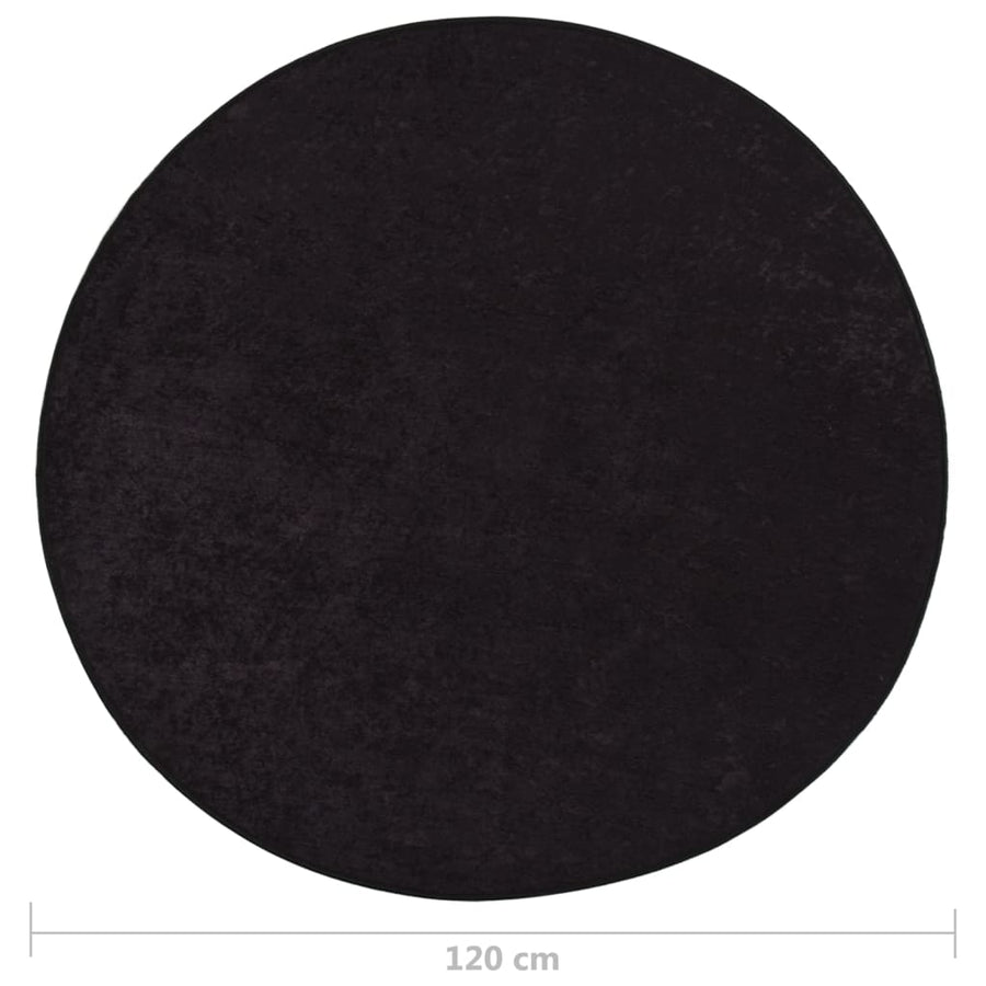 Vloerkleed Wasbaar Anti-Slip Ø120 Cm Kleurig Antraciet Ø 120 cm
