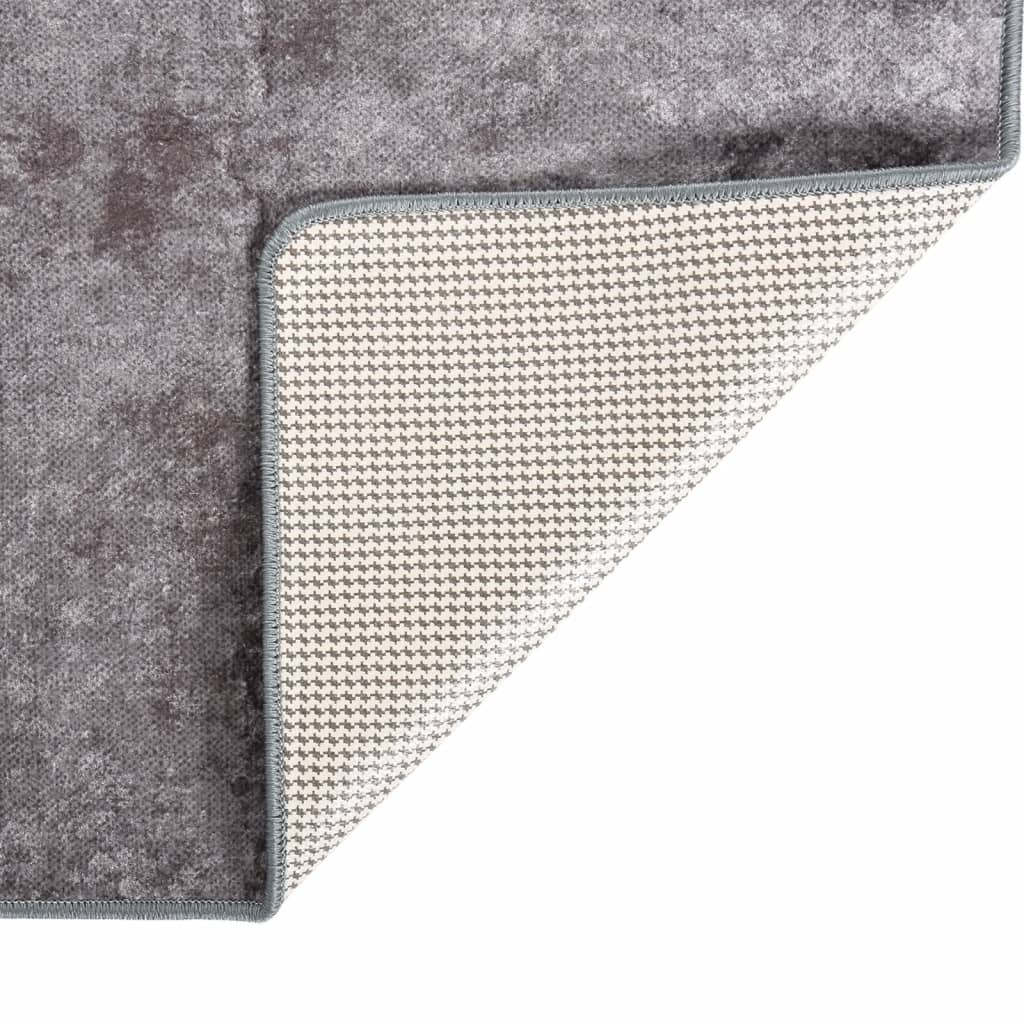 Vloerkleed Wasbaar Anti-Slip Grijs 80 x 150 cm